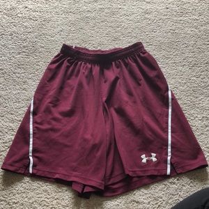 Maroon Under Armour Sports Shorts